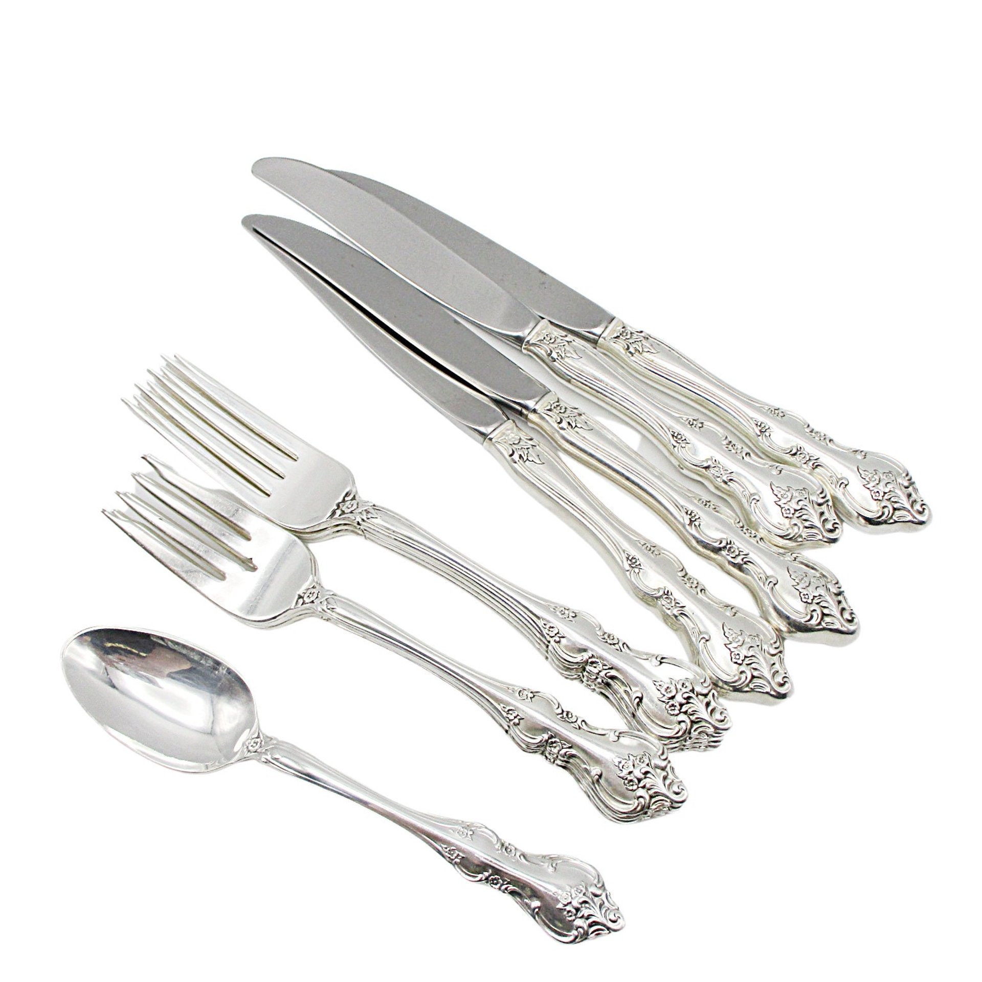 International Silver Orleans Replacement Pieces, Silver Plate, Salad Forks, Dinner Forks, Teaspoons, Dinner Knives, Multiple Sets Avail