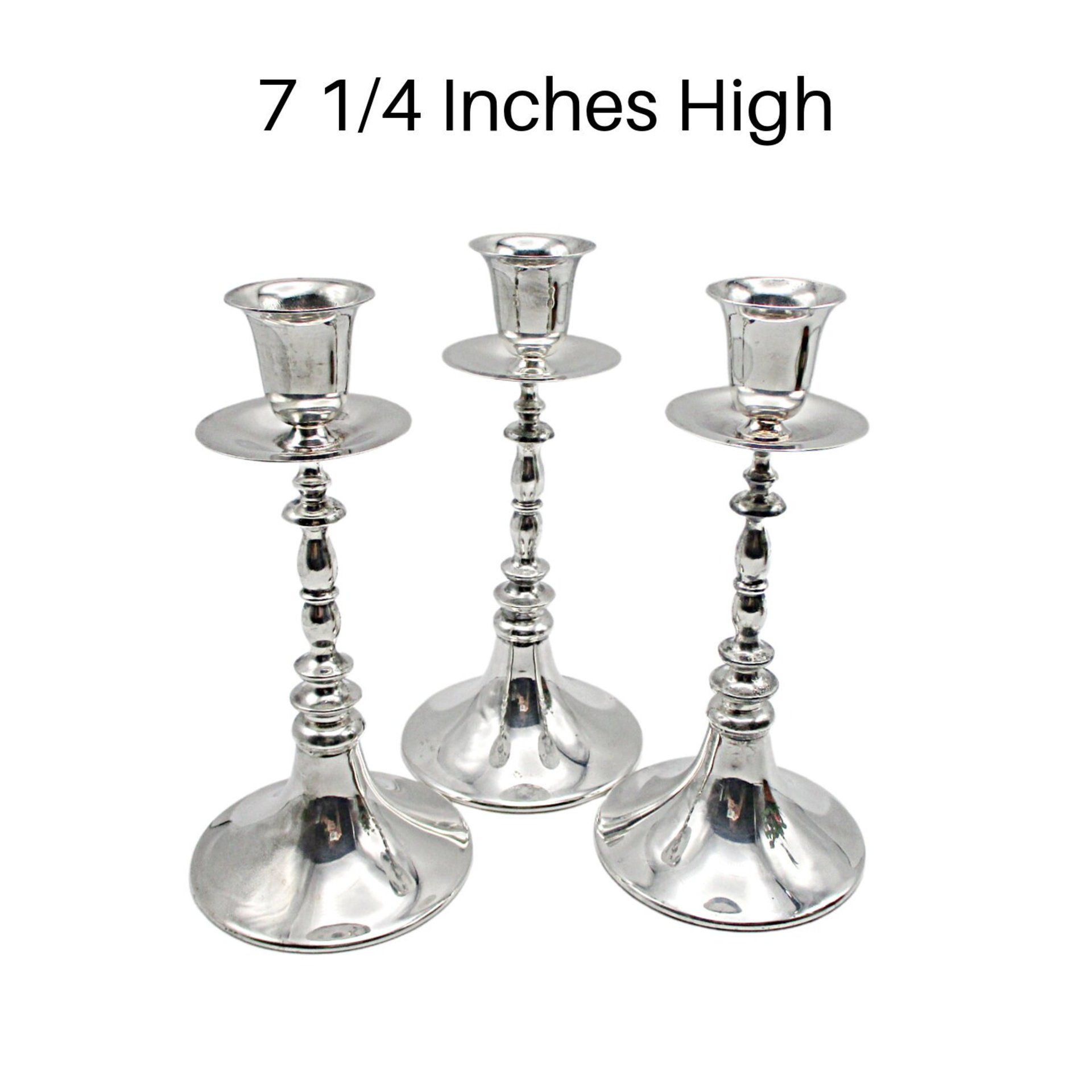Silver Plate CandleHolders, Gorham, Set of 3, Wonderful Condition, Polished, Candle Holders, 7 Inches High, Wedding or Anniversary Gift