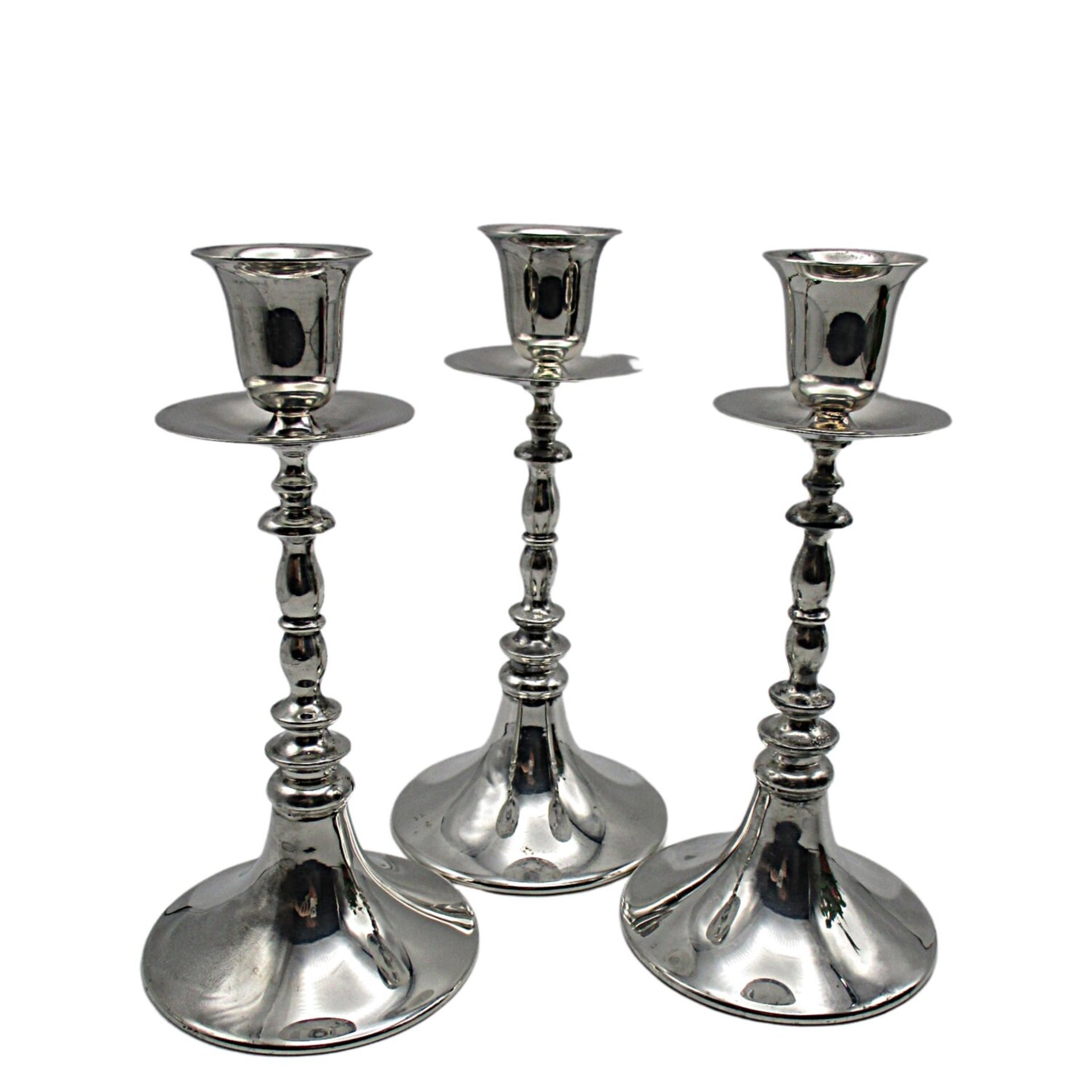 Silver Plate CandleHolders, Gorham, Set of 3, Wonderful Condition, Polished, Candle Holders, 7 Inches High, Wedding or Anniversary Gift