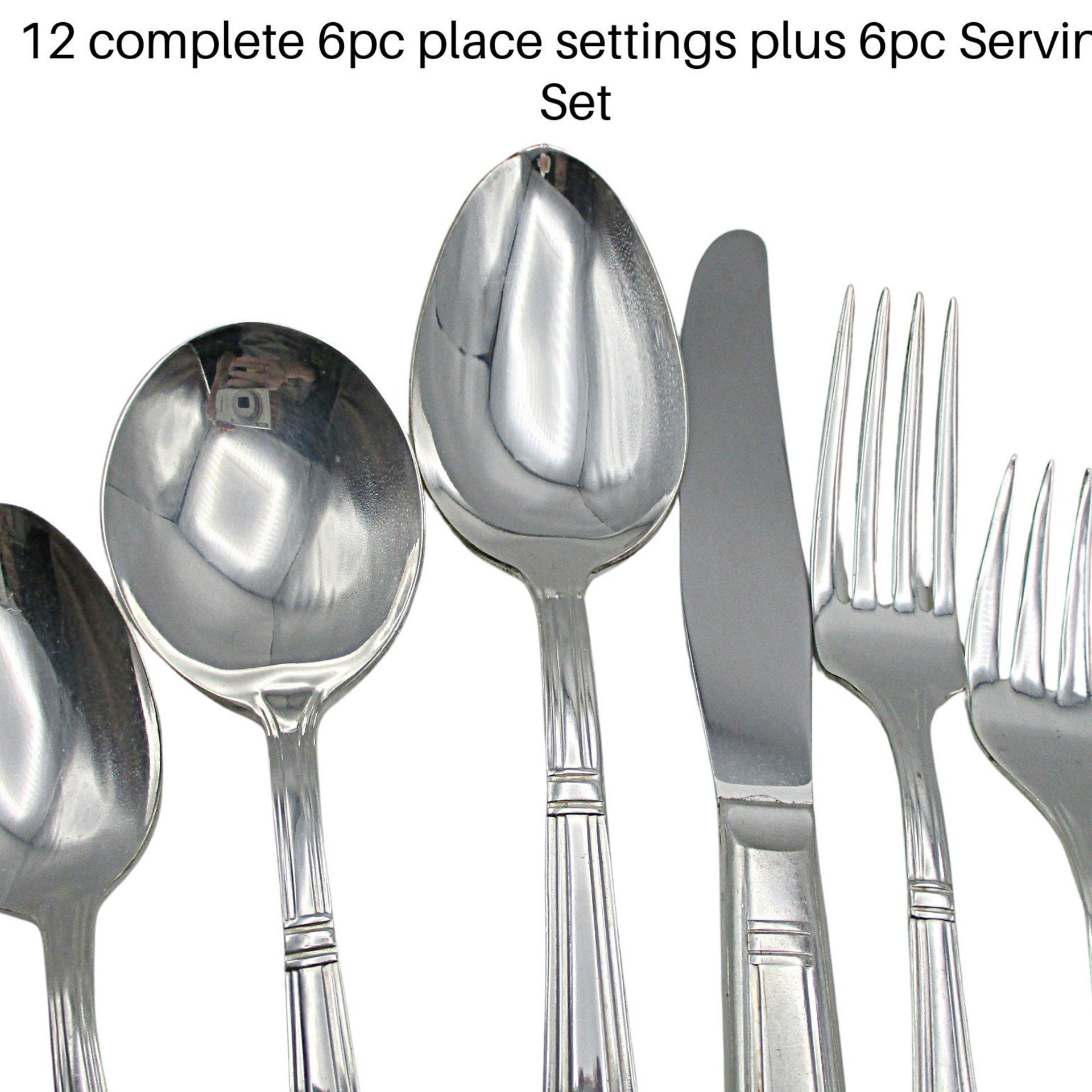 Royal Saxony Silver Plate 12 Place Settings, Plus 6 Serving Pieces, Total of 78 Pcs, 6pc Place Settings, Royal Saxony Flatware, 1930s