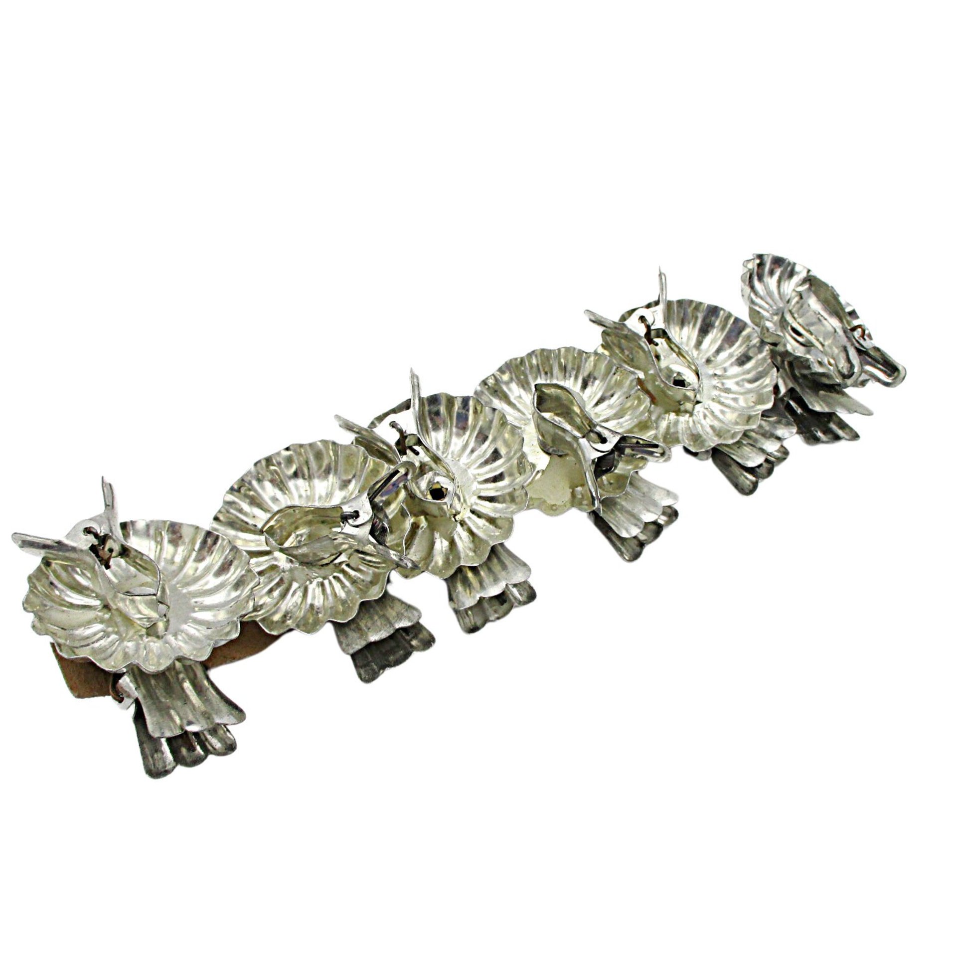 Christmas Tree Candle Clips, Set of 6, Tin Clip On Candleholders, Gently Used, Vintage Christmas Decor