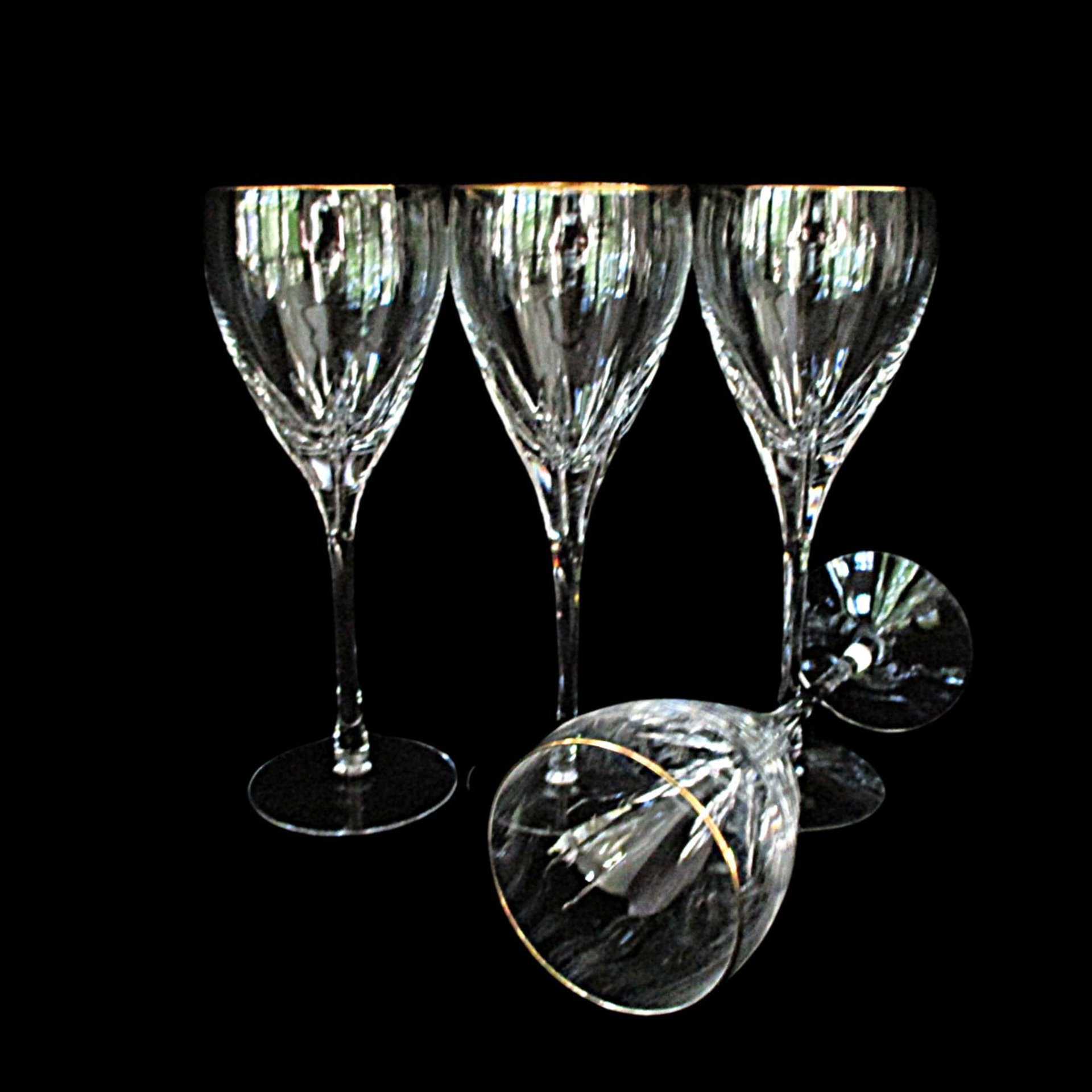 Lenox Firelight Gold Set of 4, Wine Glasses, Replacement Stemware, Excellent Condition, Wedding Gift