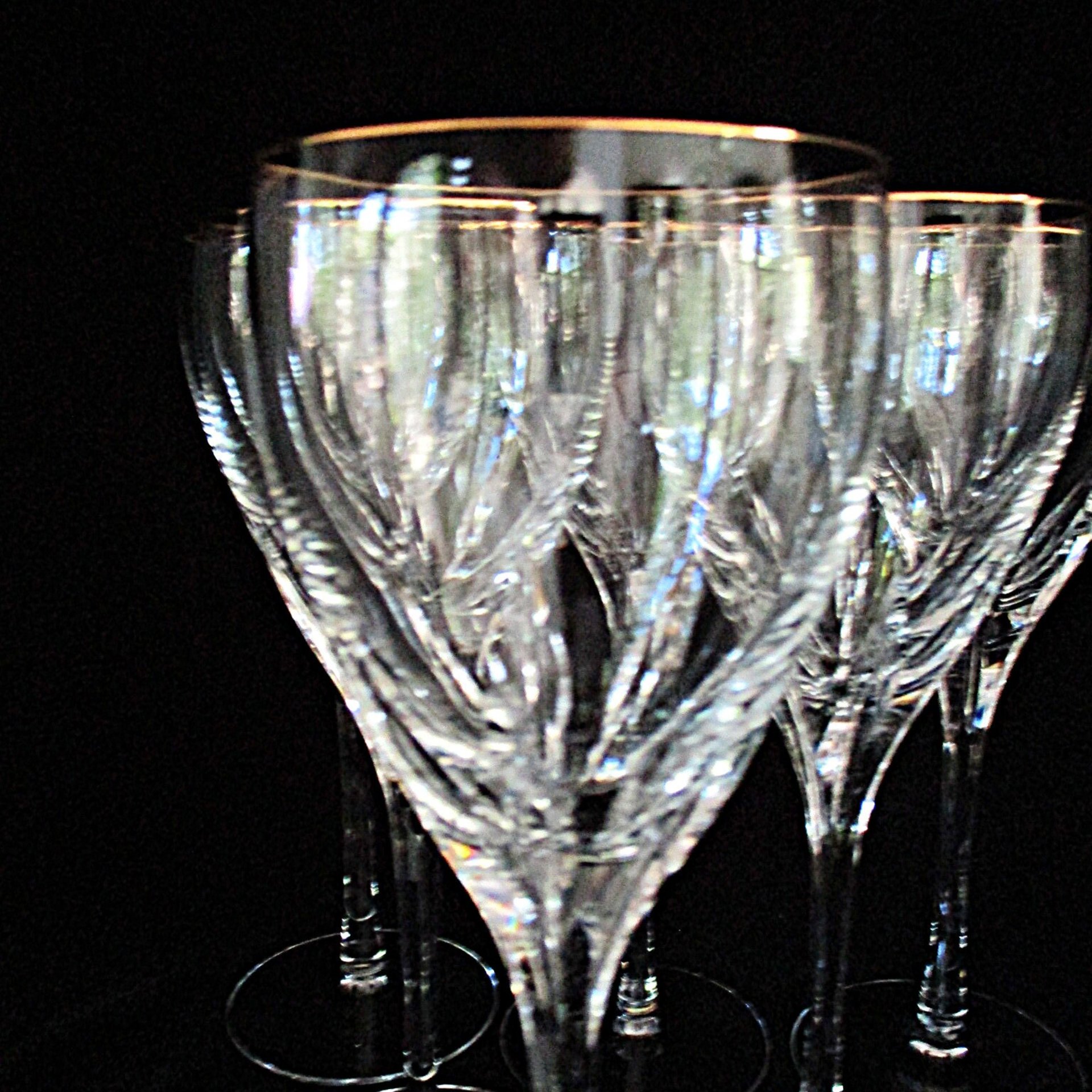 Lenox Firelight Gold Set of 6, Wine Glasses, Replacement Stemware, Excellent Condition, Wedding Gift