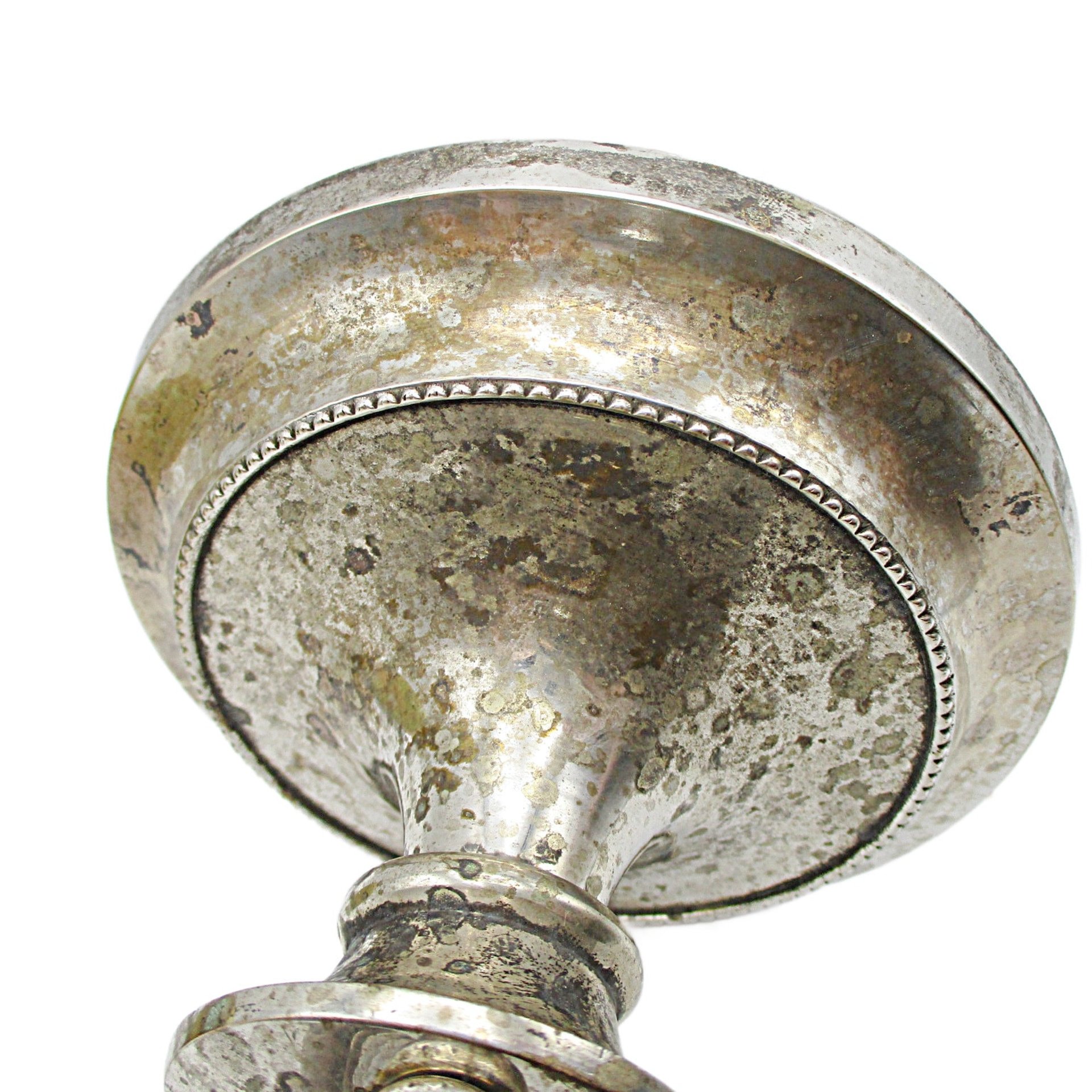Silver Plate Epergne French Country, Tarnished and Distressed, Flower Holder, Elegant Shabby Decor