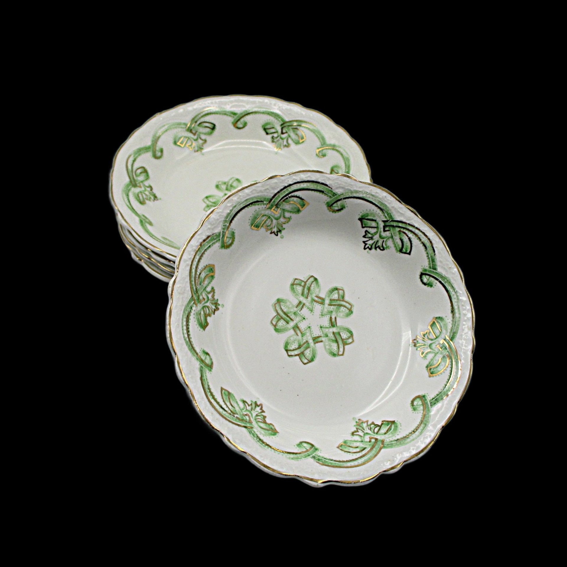 Johnson Bros Rolland Fruit Bowls, Set of 4, Green Pattern, Green Irish Look, Other Piece Types Available, Made in England