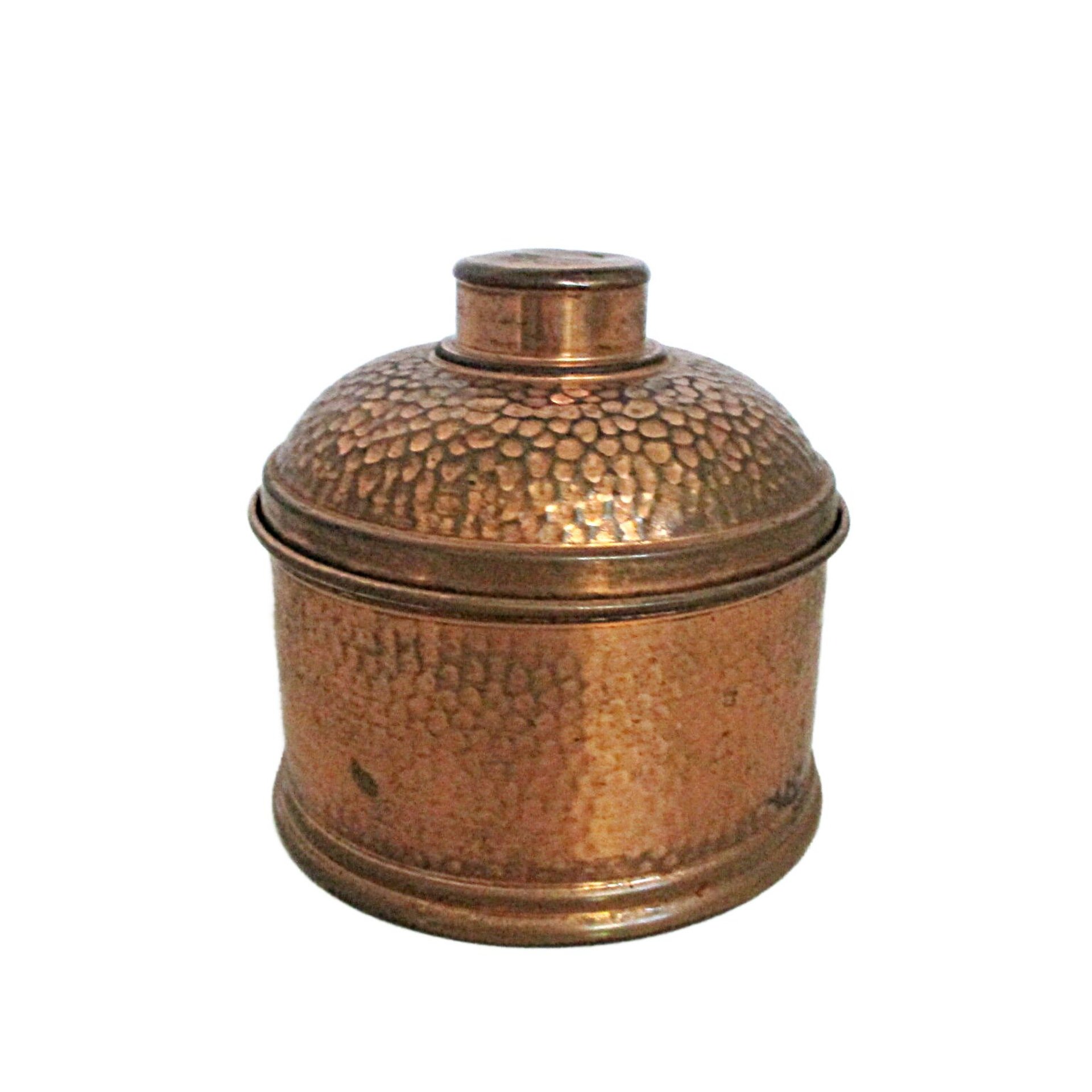 Hammered Copper Humidor Tobacco Jar, Snug Lid, Gift for Pipe Smoker, Tobacco Stash Box