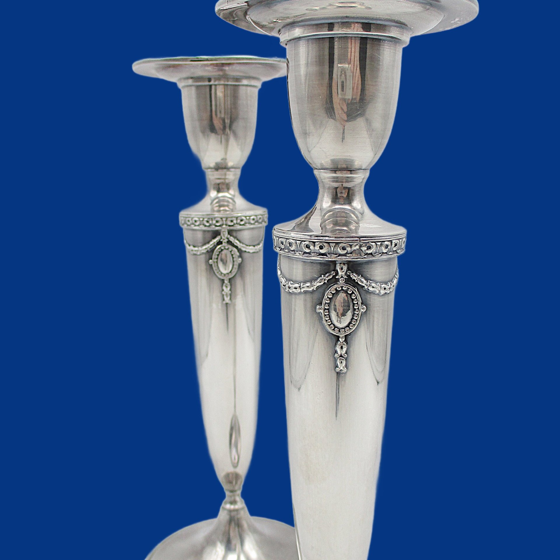 Antique Wallace Dorothy Q Candle Holders, Set of 2, Silverplate, 9 Inch, 6684N, Wedding or Anniversary Gift