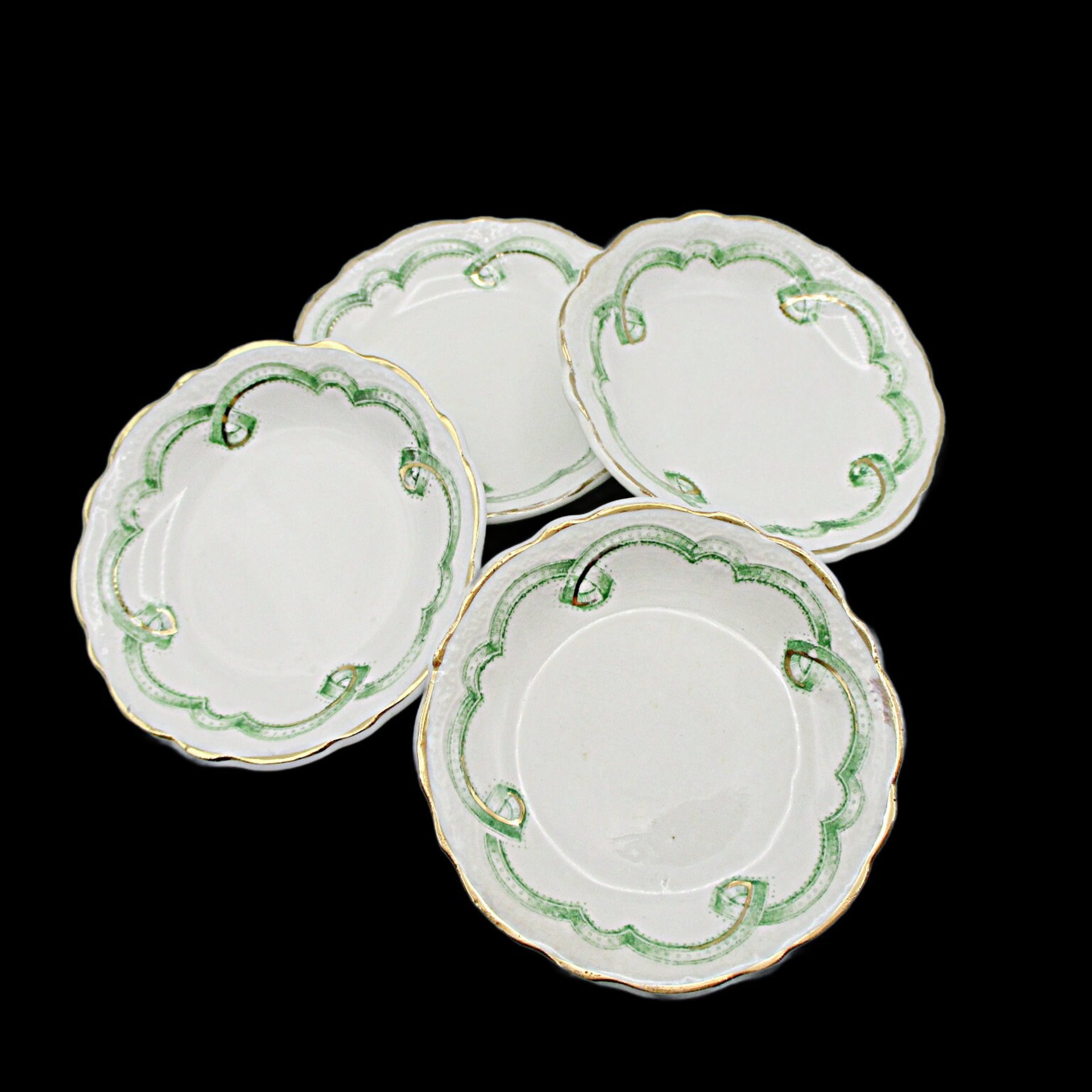 Johnson Bros Rolland Butter Pats, Set of 4, Green Pattern, Multiple Sets, Green Irish Look, Other Piece Types Available, Made in England