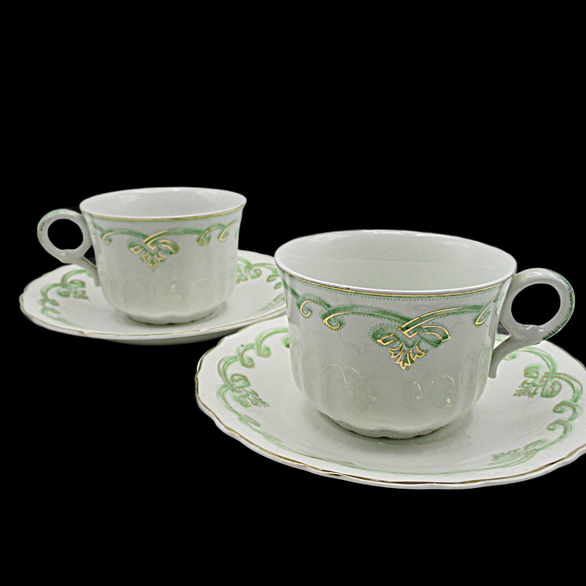 Johnson Bros Rolland 2 Cups 2 Saucers, Green Pattern, Green Irish Look, Other Piece Types Available, Made in England