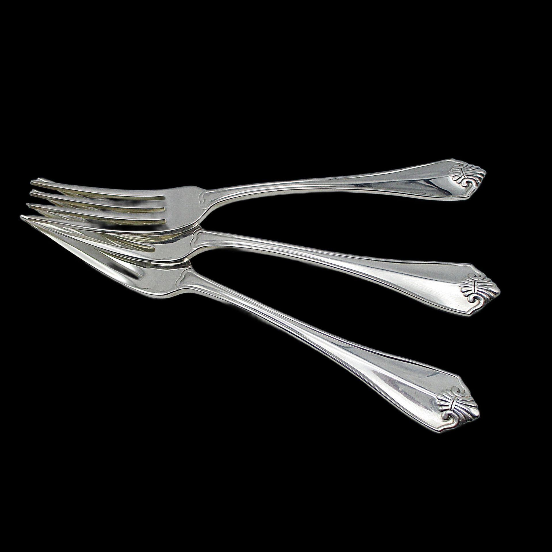 King James Silver Plate 3 Dinner Forks, Oneida, Silverware Flatware Replacement Pieces, Excellent Condition