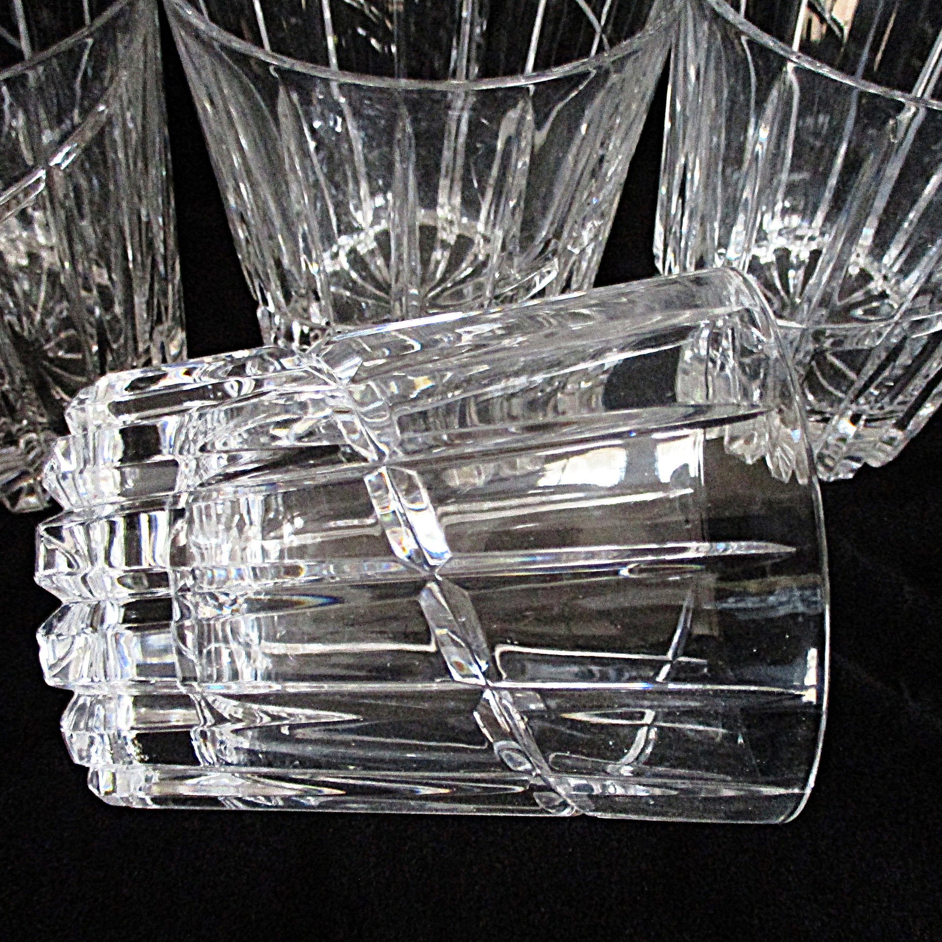 Double Old Fashioneds, Mikasa Uptown, Set of 4, Original Box, Whiskey Bourbon Glasses, Crystal Barware, Excellent Condition, Wedding Gift