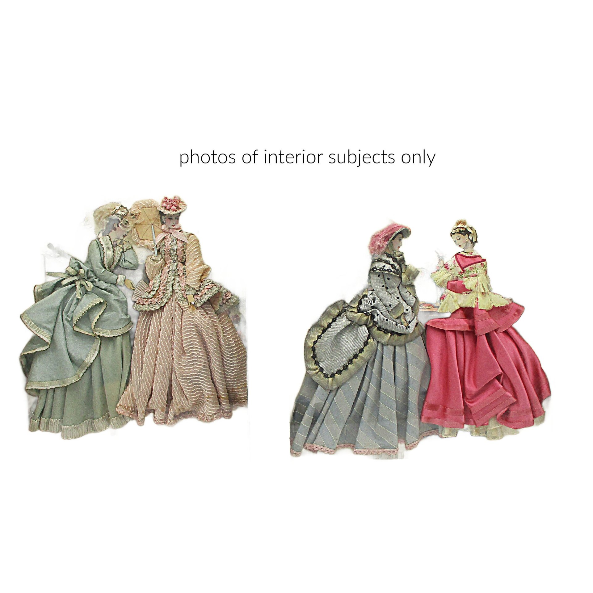 La Mode Illustree Fabric 3-D French Fashion Illustration, Shadowbox, Set of 2, French Fashion Wall Decor