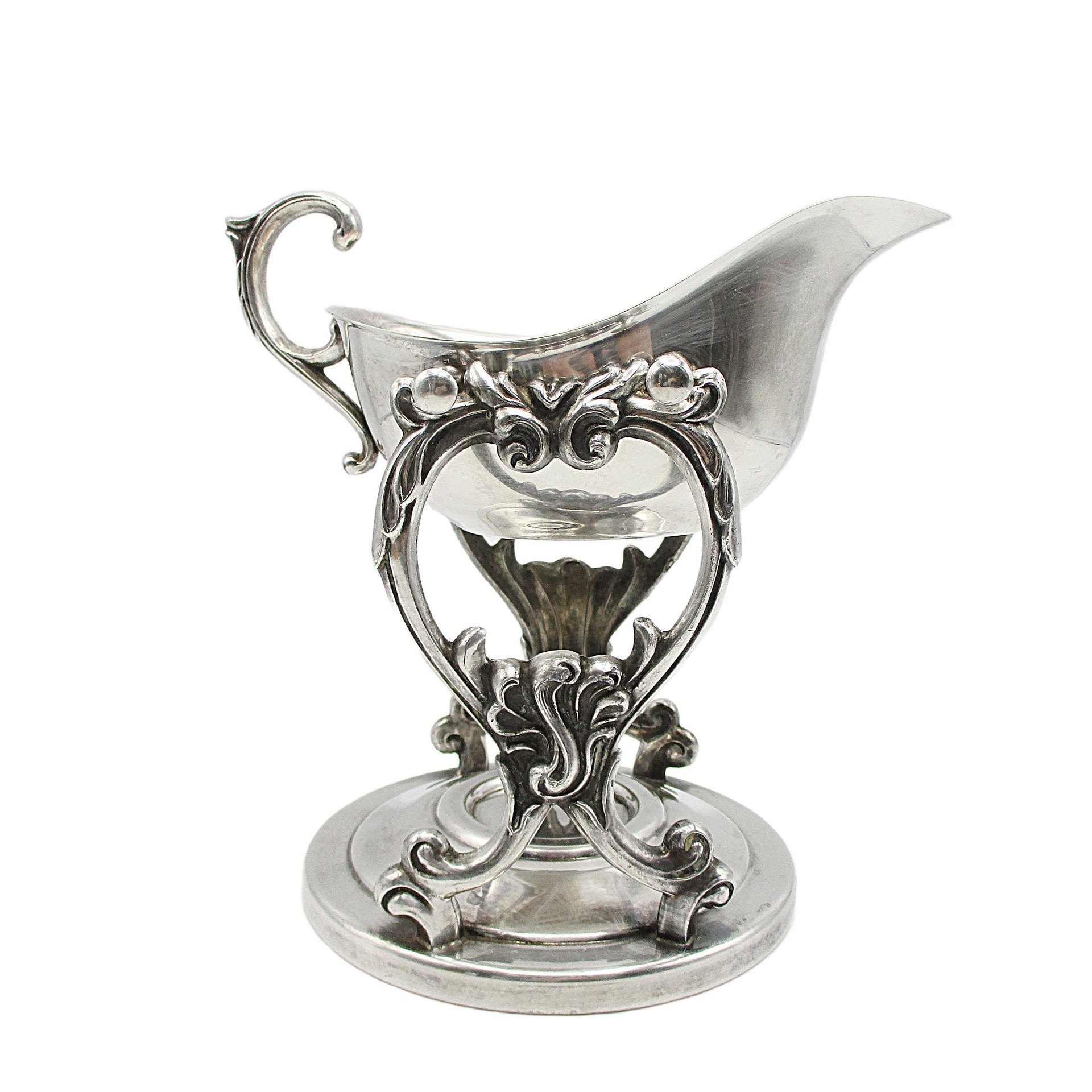 Silver Plate Gravy Boat with Stand and Warming Tray, Removable Gravyboat, Elegant Formal Dining, Tablescaping, Ornate Design, Wedding Gift