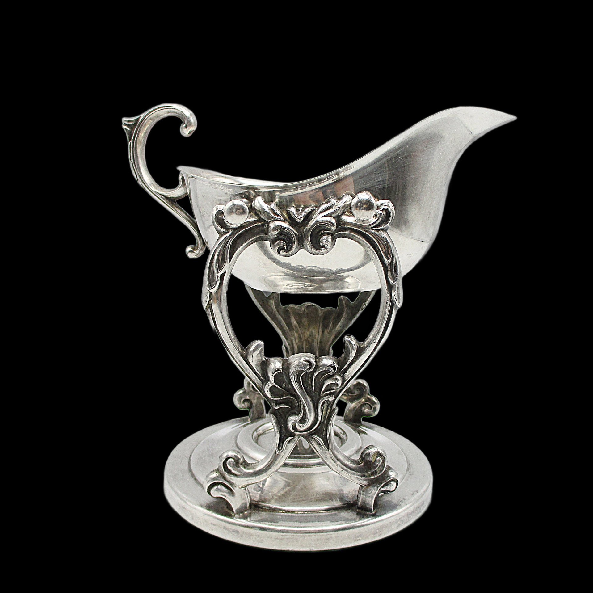Silver Plate Gravy Boat with Stand and Warming Tray, Removable Gravyboat, Elegant Formal Dining, Tablescaping, Ornate Design, Wedding Gift