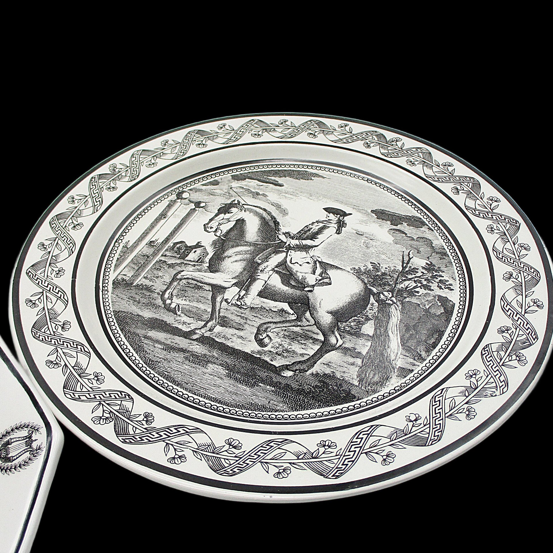 Mottahedeh Plates, Salad and Dessert Plates, Variety of Black and White Patterns, Set of 3, Made in Italy