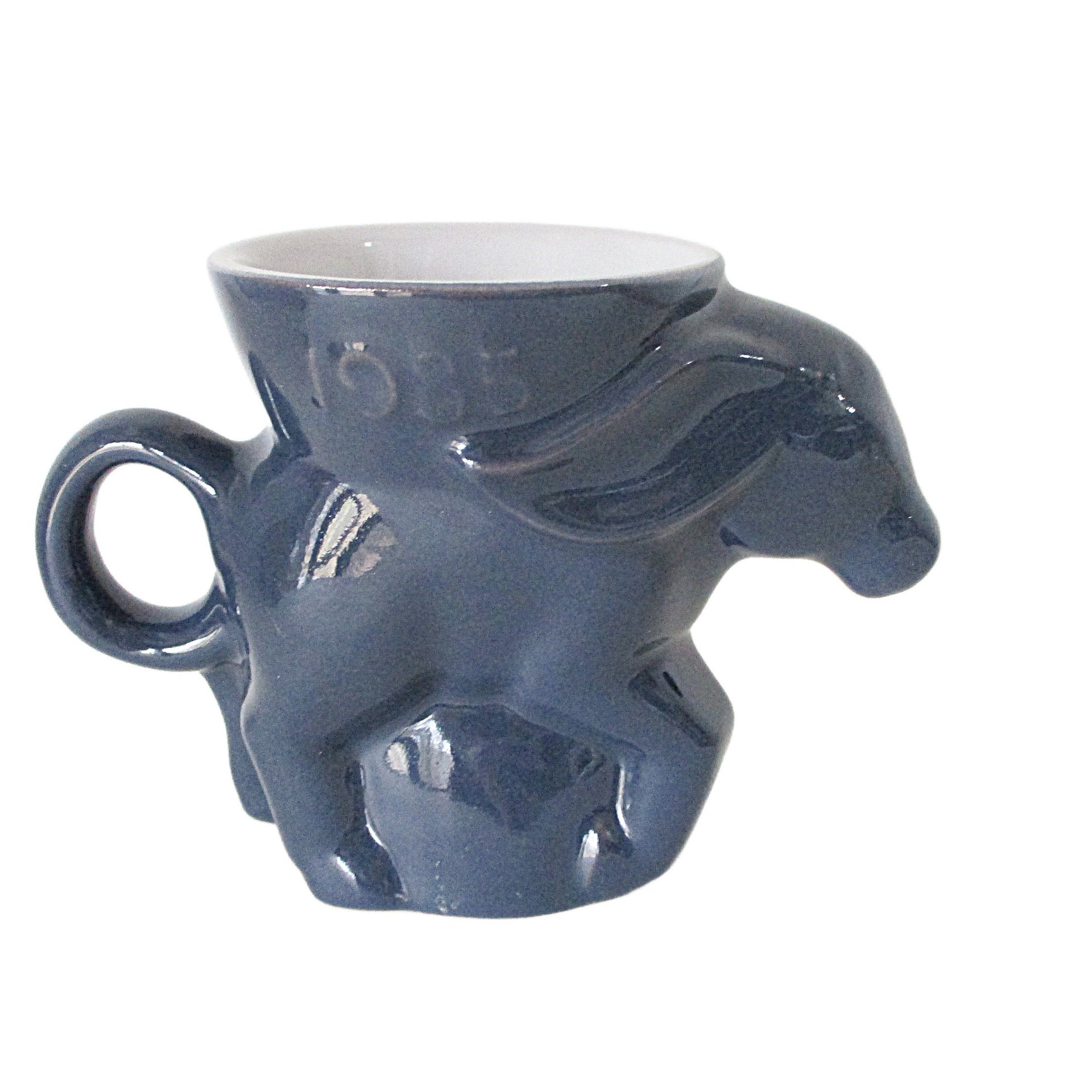 Frankoma Political Mug, Democratic Donkey, DEM, Election Mug, Blue Tone Mug, Democratic Party Mug, Frankoma Pottery