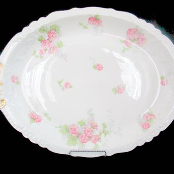 Antique Limoges Platter, Jean Pouyat, JPL Limoges, Pink Peonies, Pink Floral Limoges, Limoges Serving Platter, Vintage Gifts