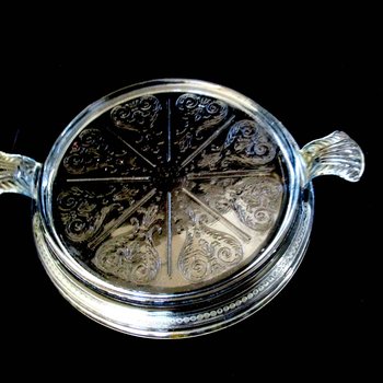 Vintage Fire King Hot Plate or Trivet, Clear Glass, Round Embossed Design, Modern Farmhouse Kitchen, Vintage Gifts
