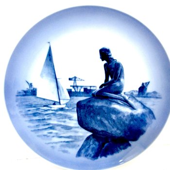 The Little Mermaid Plate, Cobalt Blue, Royal Copenhagen, Made in Denmark, Collectible Mermaid Plate, Vintage Gifts, Make Offer