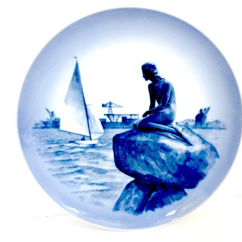 The Little Mermaid Plate, Cobalt Blue, Royal Copenhagen, Made in Denmark, Collectible Mermaid Plate, Vintage Gifts, Make Offer