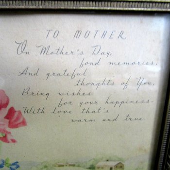Vintage Mothers Day Gift, Wall Decor for Mom, Mothers Day Poem, Vase of Flowers, Vintage Gift for Mother, Make Offer