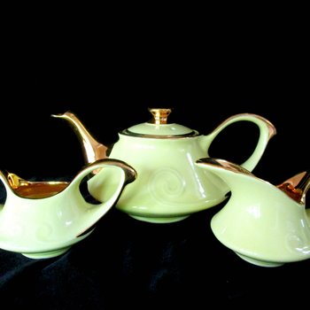 Vintage Yellow Tea Set, Pearl China Co, 22kt Gold, Teapot, Cream Pitcher, Sugar Bowl, Yellow Kitchen, Gift for Tea Lover, Make Offer