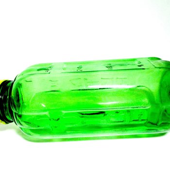 Emerald Green Jar, Screw Cap, Refrigerator Jug, Water or Juice Jug, Embossed with Measurements, Green Water Jug, 2 Avail, Make Offer