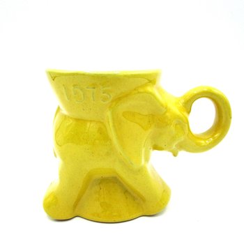 Frankoma Political Mug, GOP Elephant, Election Mug, Yellow Mug, Republican Party Mug, Frankoma Pottery