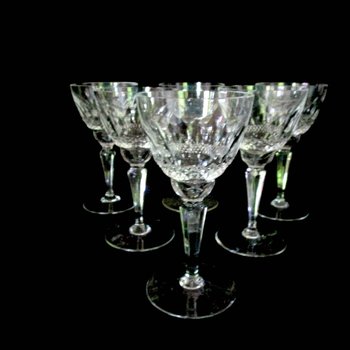 Nachtmann Bonn Cordials or Liquors, Set of 6, Cut Crystal, German Fine Stemware, Wedding Gift, Excellent Condition