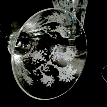 Crystal Stemware Morgantown Mayfair, Acid Etched, Iced Tea Glasses, Elegant Crystal Glassware, Wedding Gift, 1940s