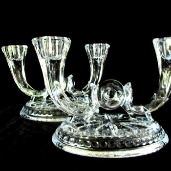 Pair of Art Deco Candle Holders, Double Candle Holders, Formal Table Setting, Center Circle, Oval Base, Victorian Decor