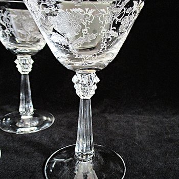 Fostoria Shirley Sherry Glasses, Set of 4, Small Wine Glasses, Crystal Stemware, Bridal or Wedding Gift, 2 Sets Avail