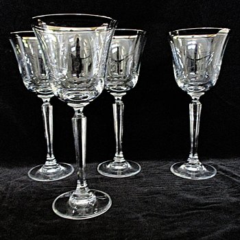 Mikasa Briarcliffe Stemware, Water Goblets, Set of 4, Platinum Trim Rim, Elegant Wedding Gift,  Bridal Stemware, Gift for Wine Lovers