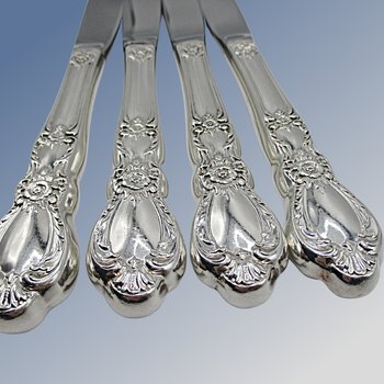Dinner Knives Roger Bro, Heritage Silver Plate Flatware Silverware, Set of 4, Replacement Pieces