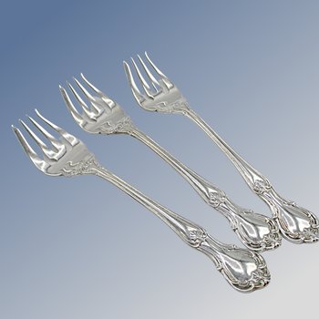 Reed & Barton Rathmore Salad Forks, Set of 3, Glossy Finish, Replacement Silverware, Flatware Pieces