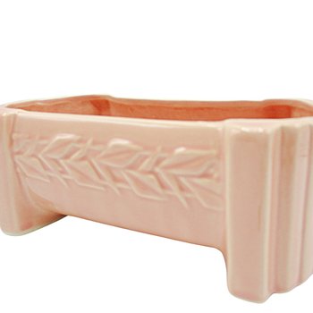McCoy Pottery Planter, Pink Peach, Trough Shape, Garden Dish, Rectangular, 8 Inch Length