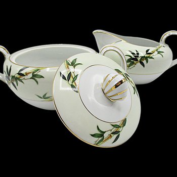 Kent China, Bali Hai, Creamer and Sugar Bowl, Tropical Mid Century Dinnerware, Completer or Replacement Pieces, Excellent Condition, Japan