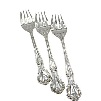 Reed & Barton Rathmore Salad Forks, Set of 3, Glossy Finish, Replacement Silverware, Flatware Pieces