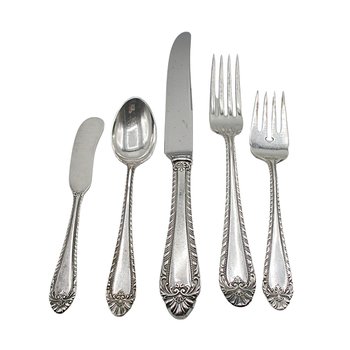 Reed and Barton Old London, Silver Plate, 5pc Place Settings, Replacement Pieces, Silverware, Forks, Knives, Teaspoons, 1930s