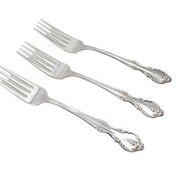 Rogers Southern Splendor, Dinner Forks, Set of 3, Silver Plate Silverware, Replacement Pieces