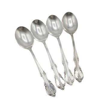Rogers Southern Splendor, Teaspoons, Set of 4, Silver Plate Silverware, Replacement Pieces