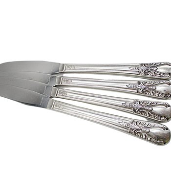 Rogers Silver Plate Flatware Avalon or Cabin, Set of 4, Long Grille Knives, Knifes, Multiple Sets Available, Replacement Silverware, 1940s