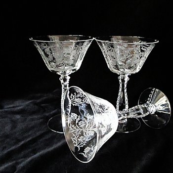 Fostoria Heather Tall Champagne Coupes Glasses, Set of 3, Bridal and Toasting Glasses, Great Condition
