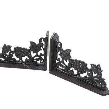 Cast Iron Bookends, Black Grapes and Vines, Epic Brand, Short or Tall, Very Heavy, Gift for Wine Lover