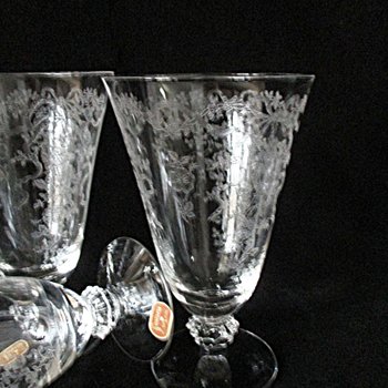 Fostoria Romance Tumblers, Set of 4, Etched Crystal Stemware, Replacement Fostoria Romance, Excellent Condition