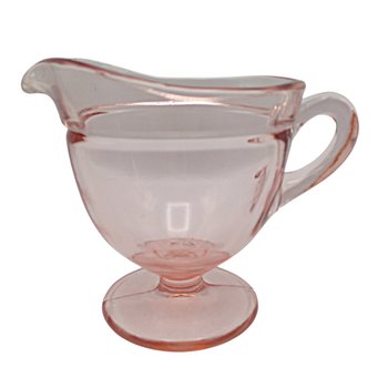 Pink Depression Glass Creamer and Sugar Bowl, Country or Farmhouse Kitchen Decor, Pink Kitchen Decor, Wonderful Condition