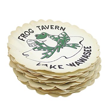Lake Wawasee, Frog Tavern, Paper Coasters, Saucer Liners, Syracuse Indiana, Lake House Memories, 16 Coasters