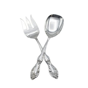 Rogers IS Beverly Manor, Silver Plate, Serving Pieces, Salad Set, Meat Fork and Large Spoon, Replacement Flatware Pieces