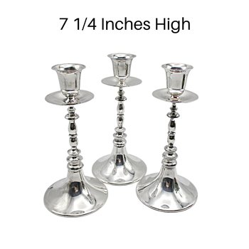 Silver Plate CandleHolders, Gorham, Set of 3, Wonderful Condition, Polished, Candle Holders, 7 Inches High, Wedding or Anniversary Gift