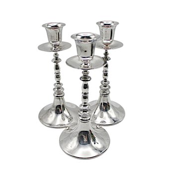 Silver Plate CandleHolders, Gorham, Set of 3, Wonderful Condition, Polished, Candle Holders, 7 Inches High, Wedding or Anniversary Gift